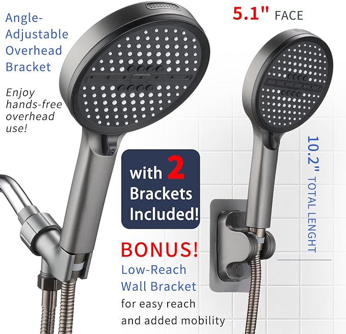 Regadera de Mano Alta Presión 6 Modos, Acero Inoxidable miniatura 6