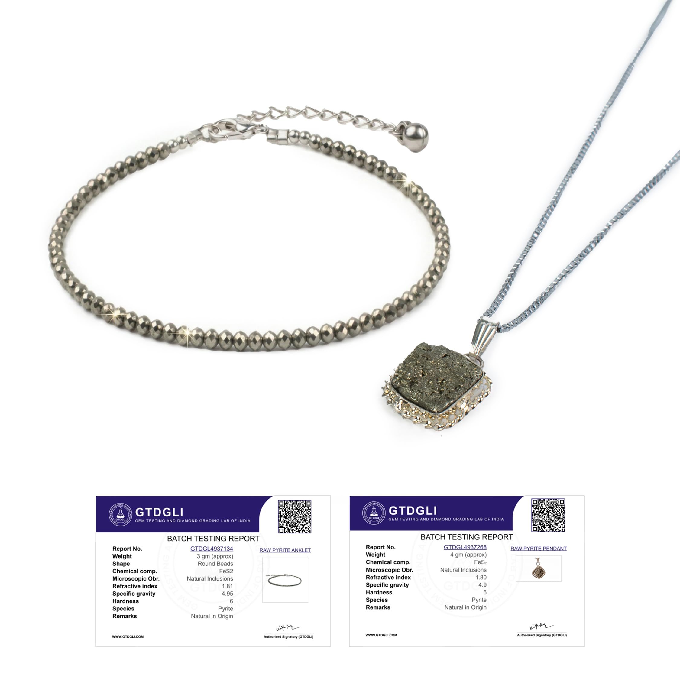 Princess Combo with Raw Pyrite Pendant & Pyrite Anklet | Wealth, Confidence & Grounding Energy | Natural Healing Crystal Jewellery for Women | Gift for Woman-image-44