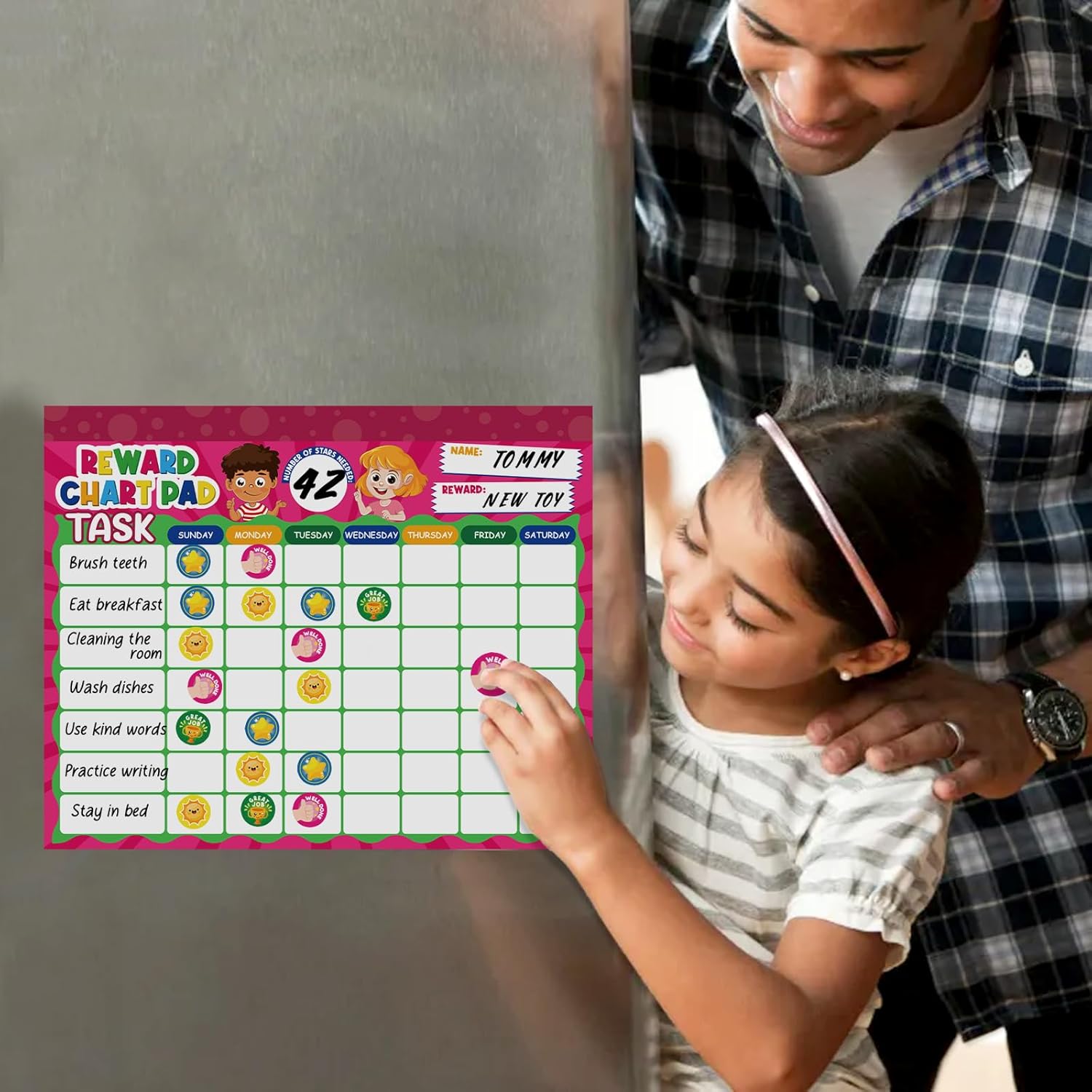 Magnetic Behavior Reward Chart For Kids - 2275 Stickers With 20 Chore Charts For Multiple Children