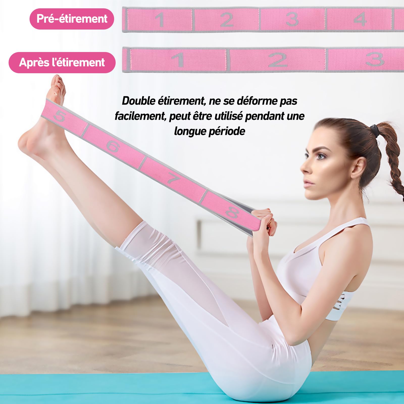 XIANGLONGY Bande Élastique Musculation 8 Niveaux de Forces pour Fitness Yoga Pilates