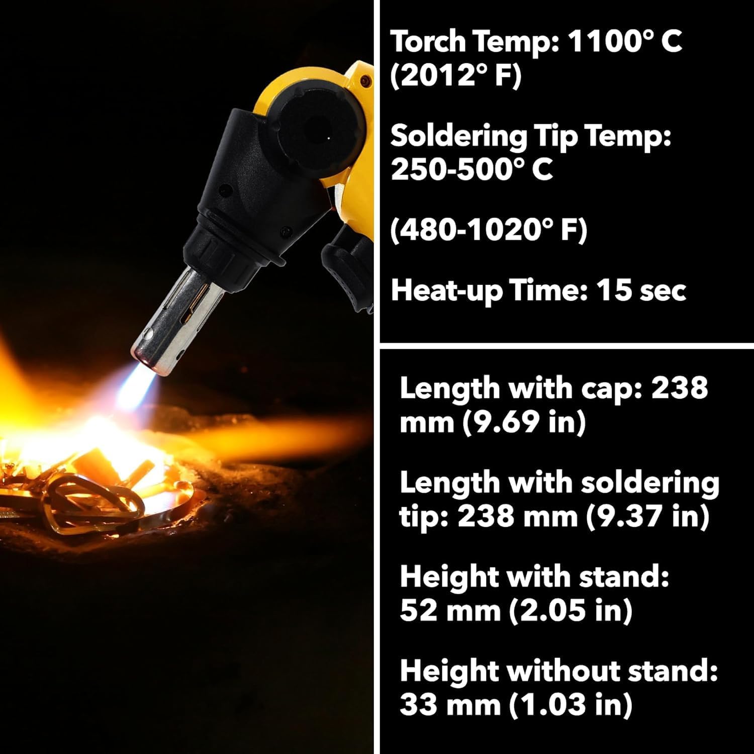 Solder-It PRO-15 All-in-One Soldering Iron, Hot Air Blower, and Butane Torch | 3-in-1 Tool with Soldering Iron, Heat-Deflecting, and Hot Knife Tip | For Soldering, Heat Shrinking, and Plastic Cutting