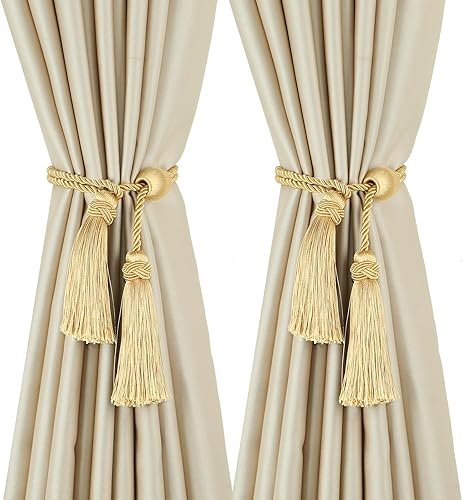 HedongHexi Alzapaños de cortina con borla, modernos lazos de cortina de ventana para cortinas, elegantes soportes decorativos para cortinas al aire