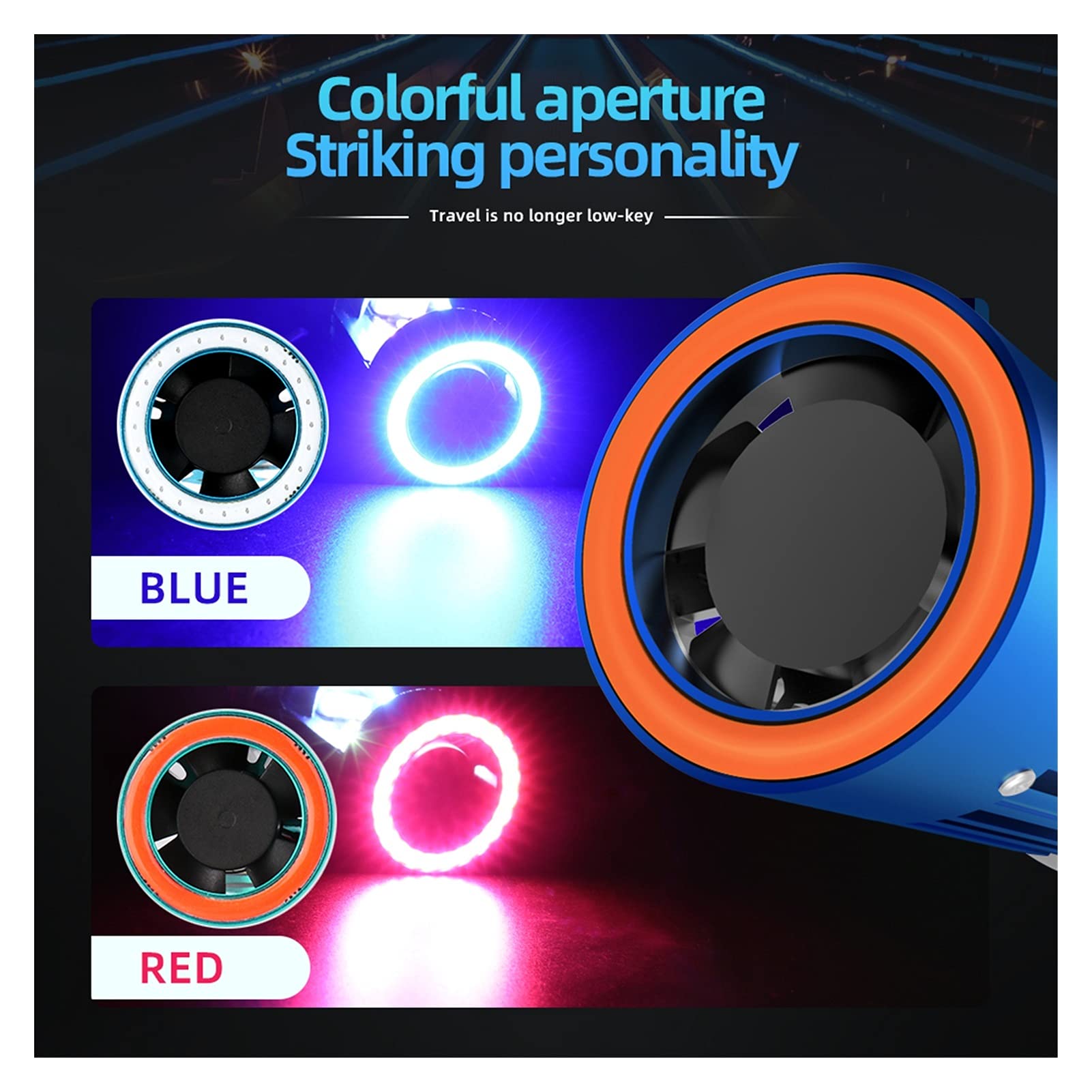 Kit de Conversion du xénon Phare de Motocyclette LED H4 BA20D Ange Oeil Bleu Rouge Scooter Moto Avant Phare Avant Ampoule DRL Accessoires 12V 24V Auto et Moto