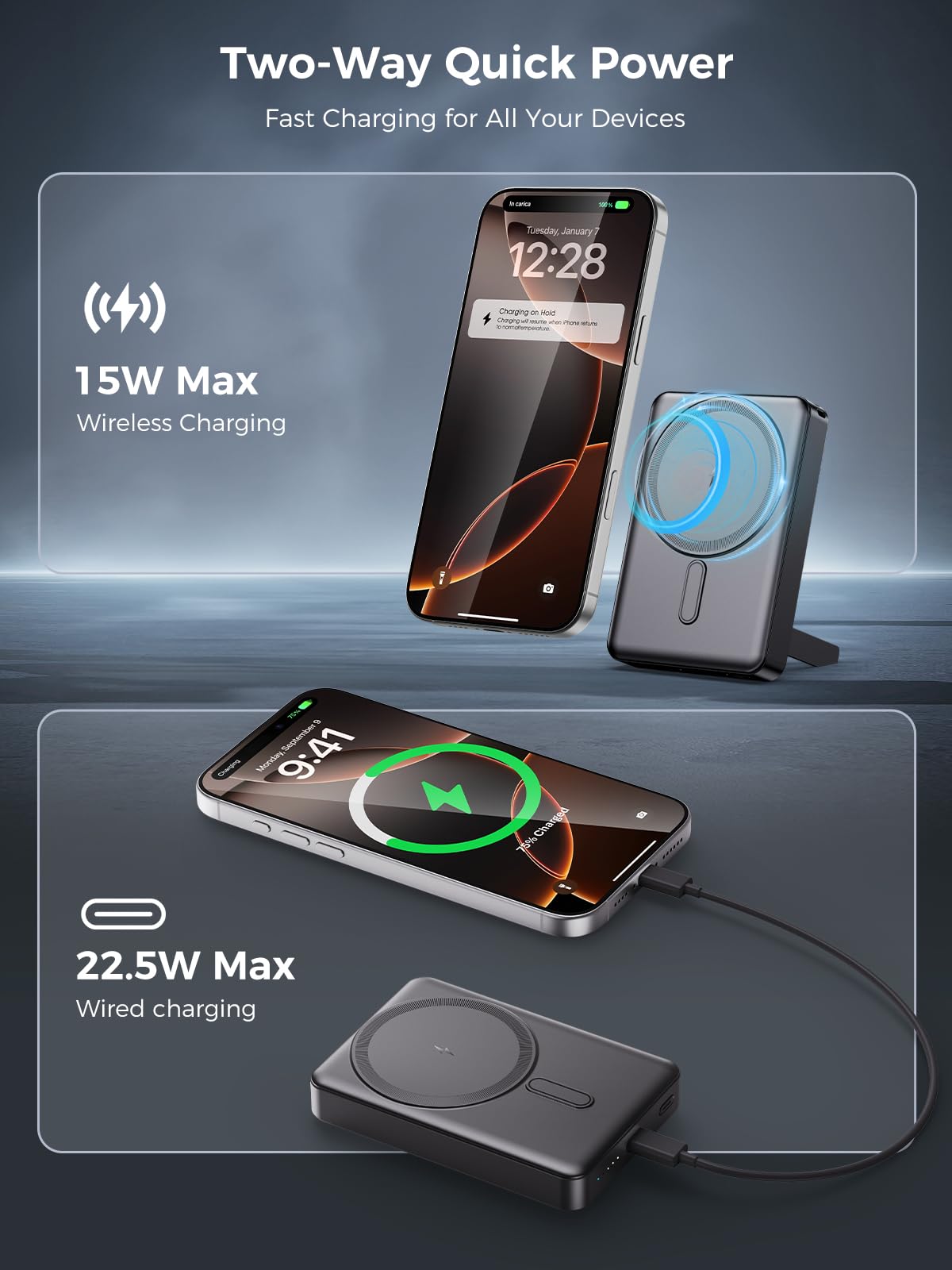 The DXUN Magsafe Portable Charger offers MagSafe convenience and a built-in kickstand for hands-free viewing.