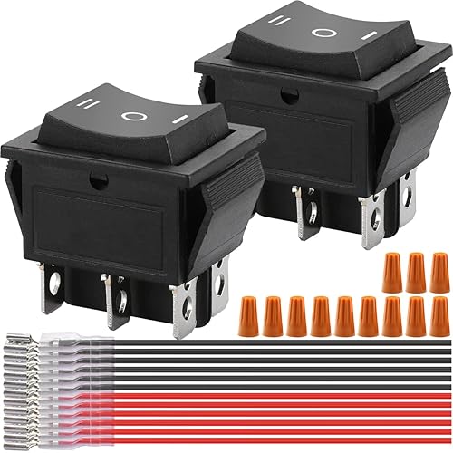 DKARDU Interruptor basculante de 6 pines, 3 posiciones, interruptor de palanca de encendidoapagadoencendido, polaridad, botón de marcha atrás,