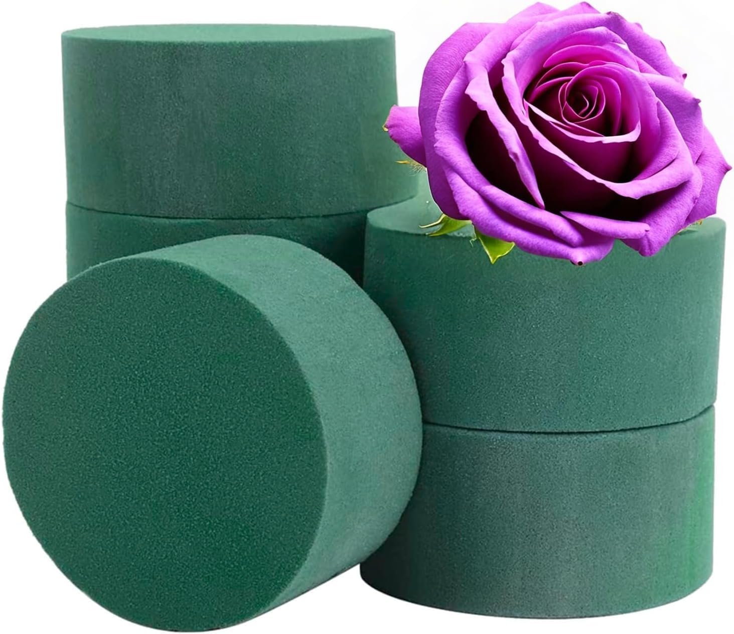 Homesecret Cylinder Faom 6X Green Pack Of 6 | Wet Floral Foam Blocks (8X5 Cm) | Cylinder Foam 6X Green | Ideal For Flower Arrangements, Room Décor & Floristry Displays | Premium Florist Foam For Diy Crafts & Event Decorations