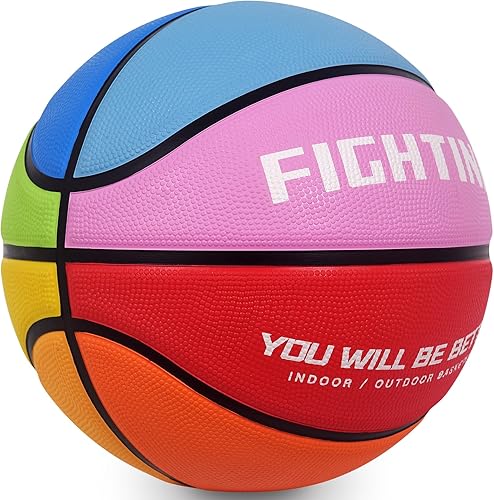 Miniatura 3 de Baloncesto de goma gruesa para niños y jóvenes, tamaño 34567, para exteriores, colorido, 2225.527.528.529.5 pulgadas, para regalos de juegos