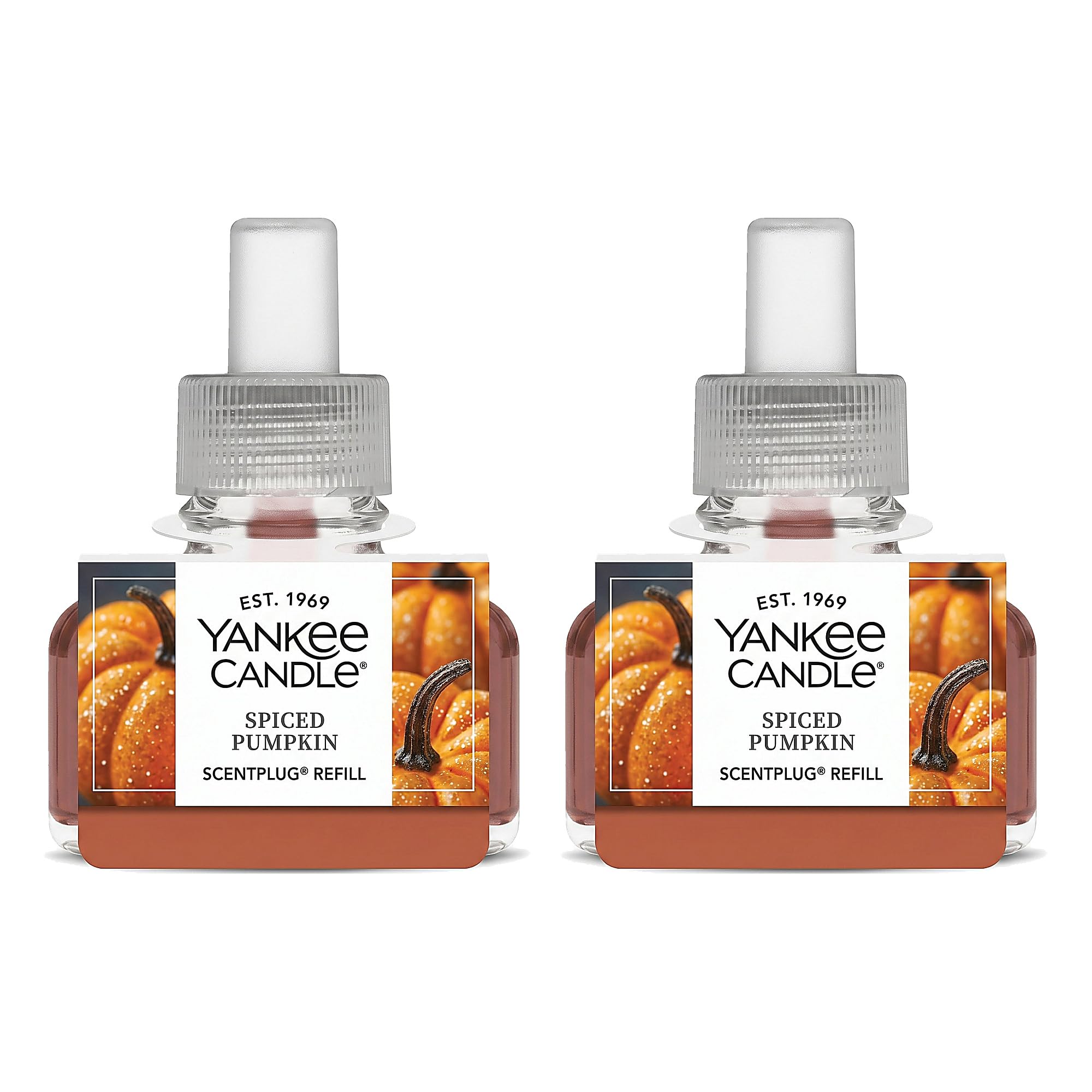 Yankee Candle ScentPlug Refill for Plug in Air Fresheners, Scented Oil Refills, Long Lasting Home Fragrance, Spiced Pumpkin (Pack of 2)