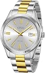 CIVO Mens Watches Stainless Steel: Silver Analog Classic Date Wrist Watch for Men - Waterproof Quartz Watches Fashion Gifts