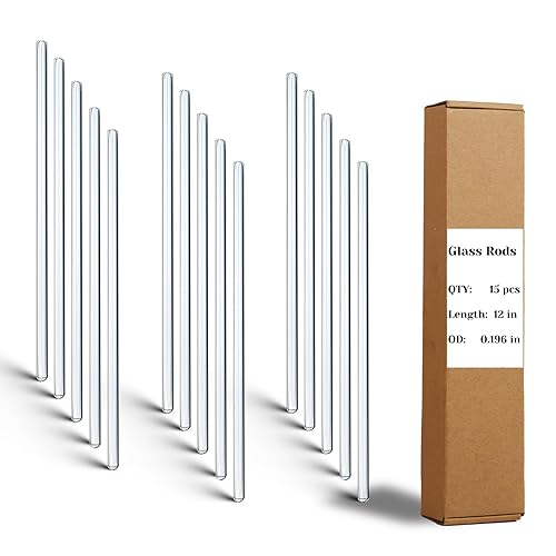 Vista 11 de Paquete de 15 varillas mezcladoras de vidrio: Diámetro 0.196 pulgadas, longitud 8 pulgadas, varillas de vidrio para agitar de vidrio borosilicato