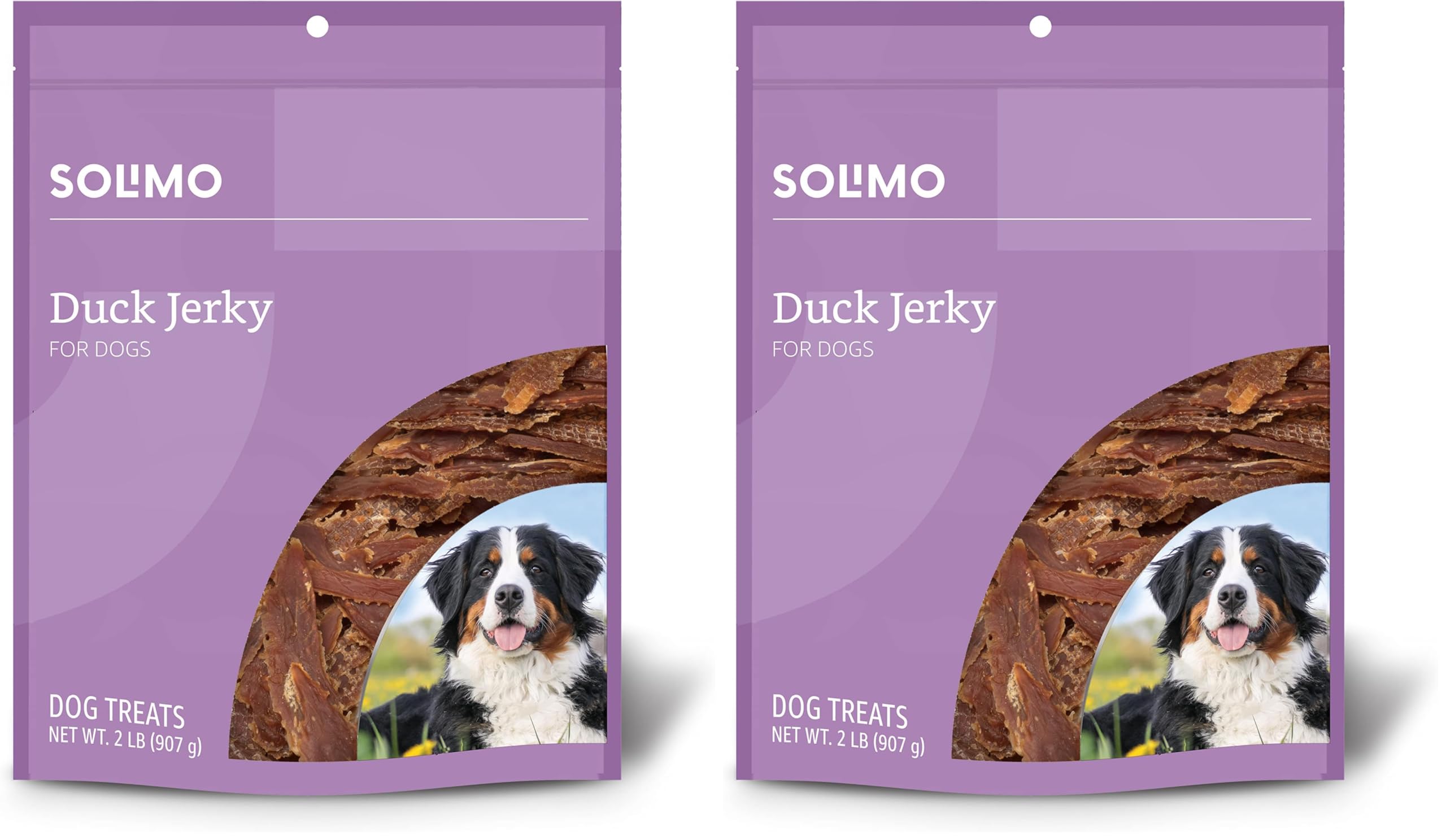 Amazon Brand - Solimo Duck Jerky Dog Treats,2 pounds (Pack of 2)