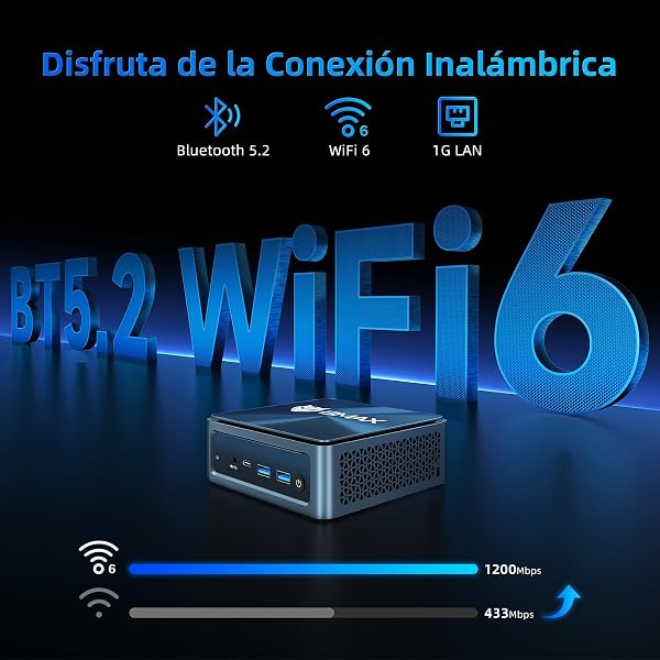 BMAX Mini PC B9Plus Intel Core i5-1235U (hasta 4,4 GHz, 10 C/12T), 24GB LPDDR5, 512 GB NVMe SSD Mini Ordenador de sobremesa, Wi-Fi 6, BT5.2, Triple Pantalla 4K 60Hz, HDMI,Tipo C, DP 1,4a, Micro PC - 4
