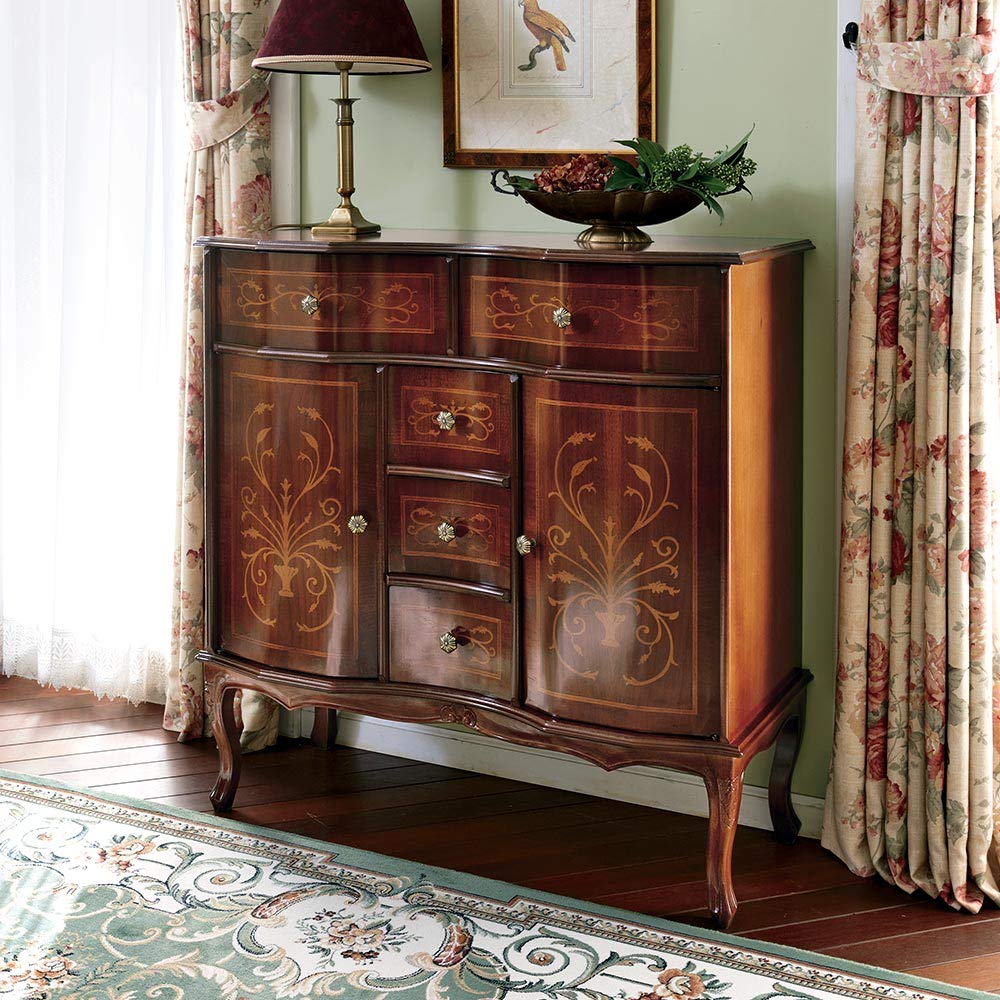 イタリア 2ドア リビングキャビネット リビングボード 猫脚 キャビネット