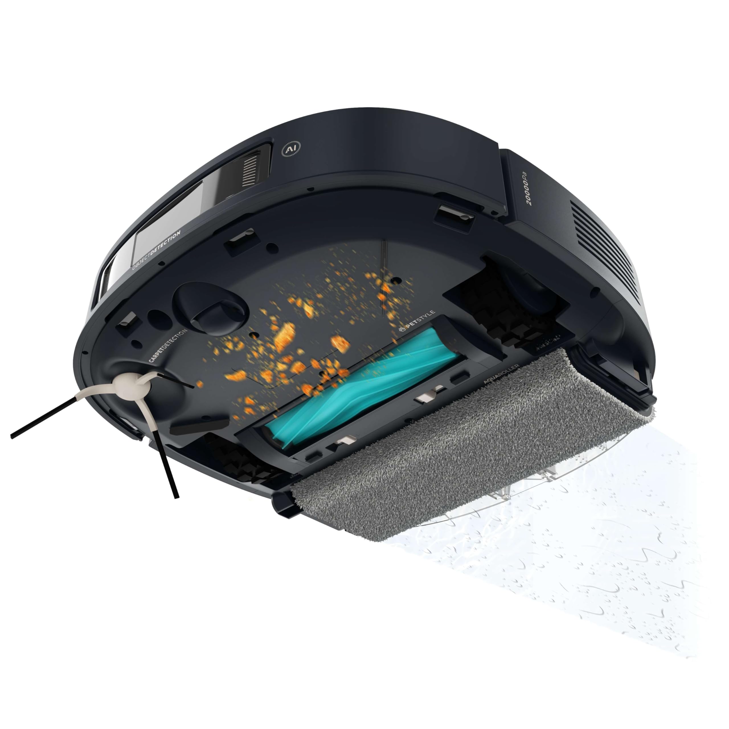 Cecotec Robot Aspirapolvere e Lavapavimenti con Stazione Autovuotante, IA e Laser Conga Z100 X-Treme. Navigazione Laser e Intelligenza Artificiale, 20000Pa, Lavaggio Professionale, Mocio XXL