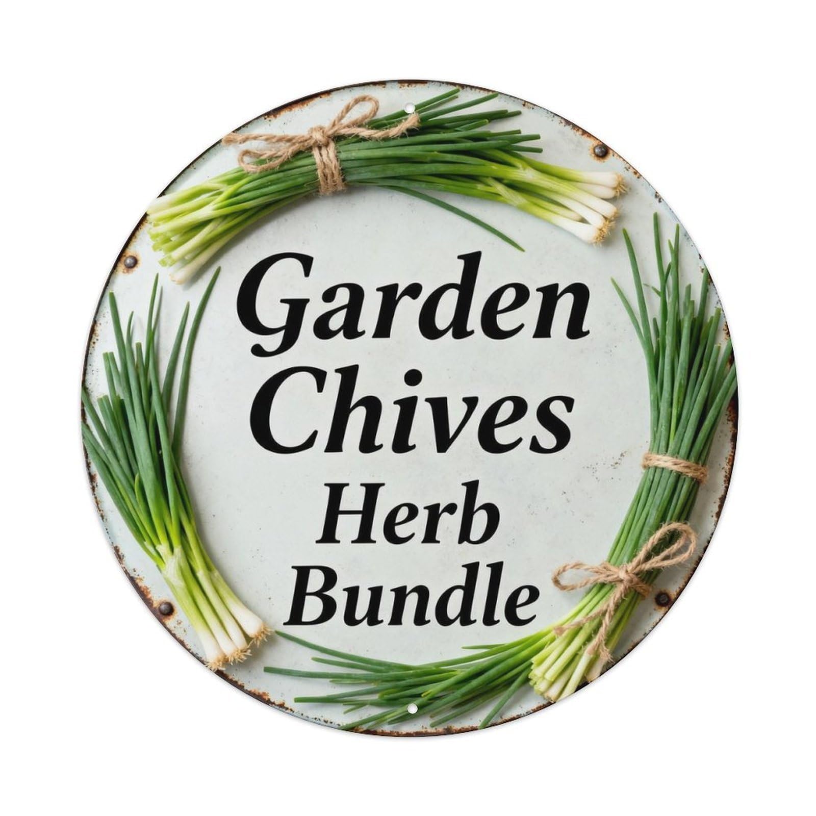 Garden Chives Herb Bundle Metal Tin Sign Plaque