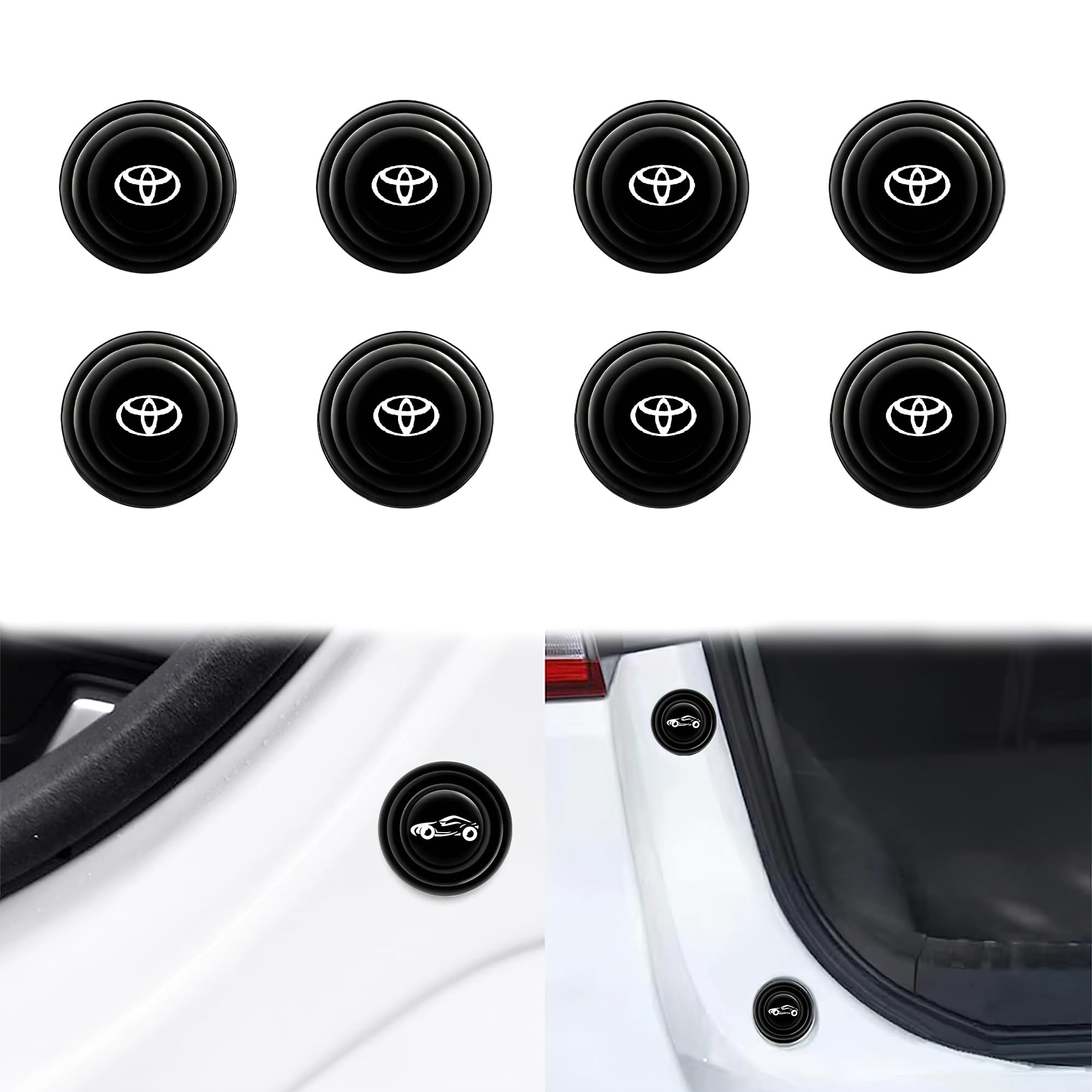 Car Shock Absorber Protector Rubber Guard Pads Car Door Accessories and Gadgets for Enhanced Shock Absorption Hyryder, Innova, Hycross, Fortuner, Rumion, Glanza, Camry, Hilux, Etios, Corolla