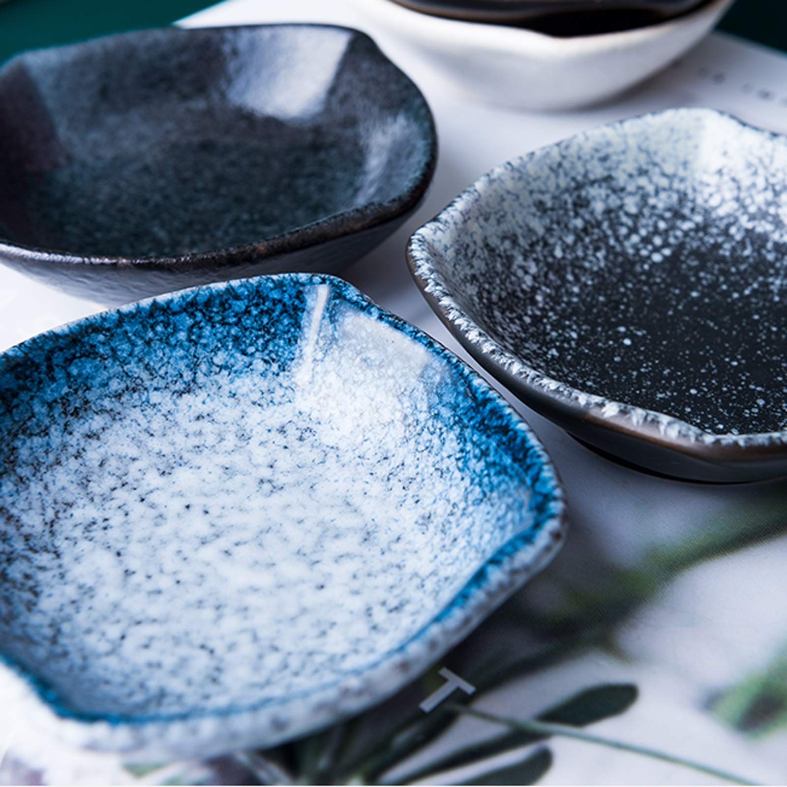 Appetizer Tray Dessert Dip Schale Japanischer Stil Porzellan Soja-Sauce-Teller - 8-Pack-Mehrzweck-Dip-Sauce-Bowls ideal für Tomatensauce, Soja, BBQ und ein anderes Party-Abendessen Dip Saucenschälche