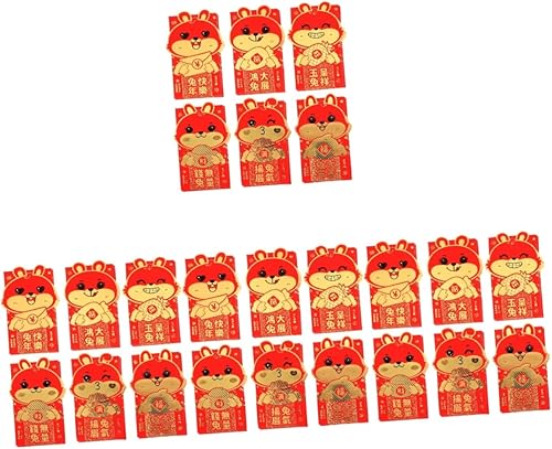 ABOOFAN 72 Pcs zodiac rabbit year packet chinese red envelope kids paper cute rabbit red packets spring festival bag Lucky China rabbit red disponible en Yaxa Peru