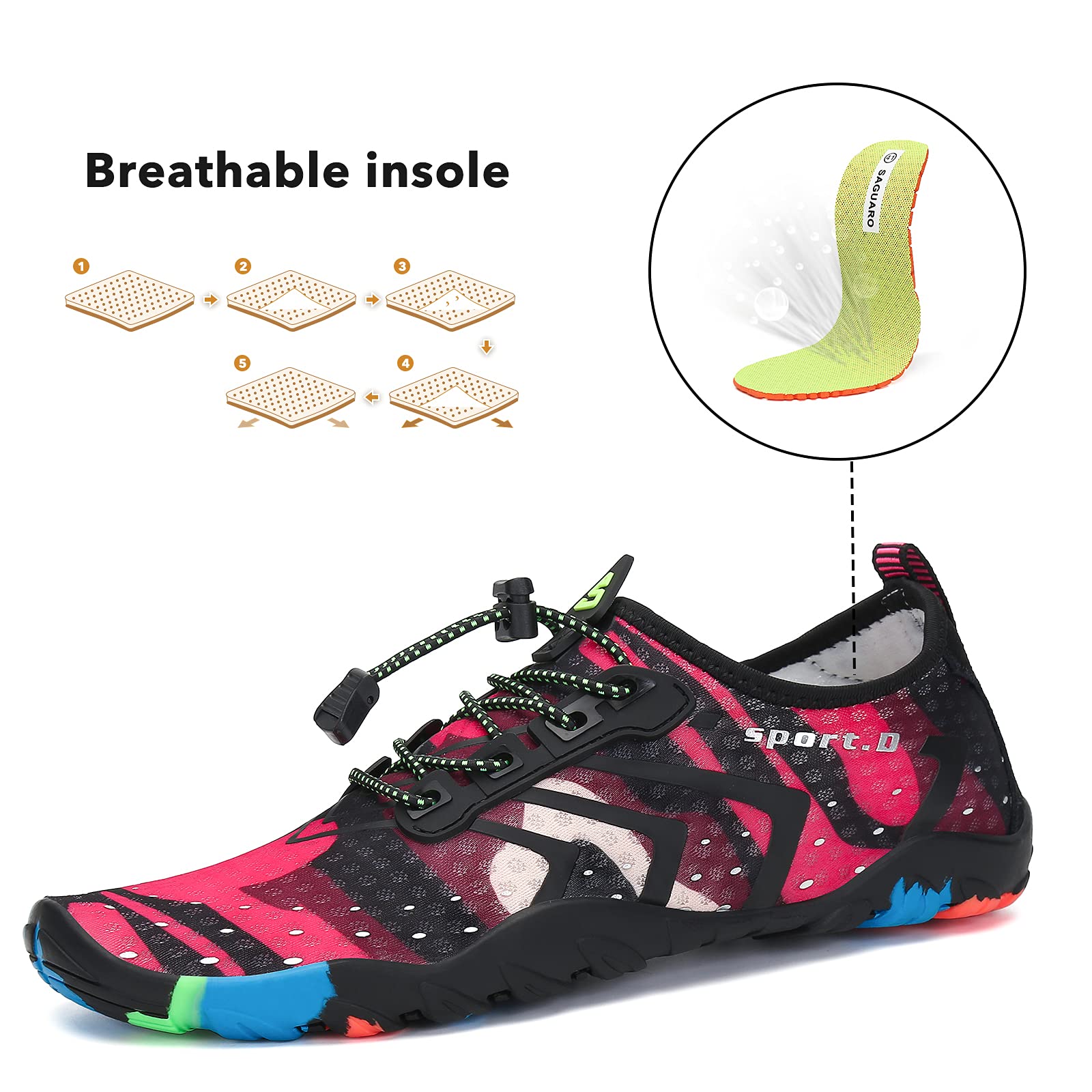 SAGUARO Scarpe da Scoglio Donna Uomo Scarpette da Mare Bagno Spiaggia Water Shoes per Immersione Nuotare Acquatico