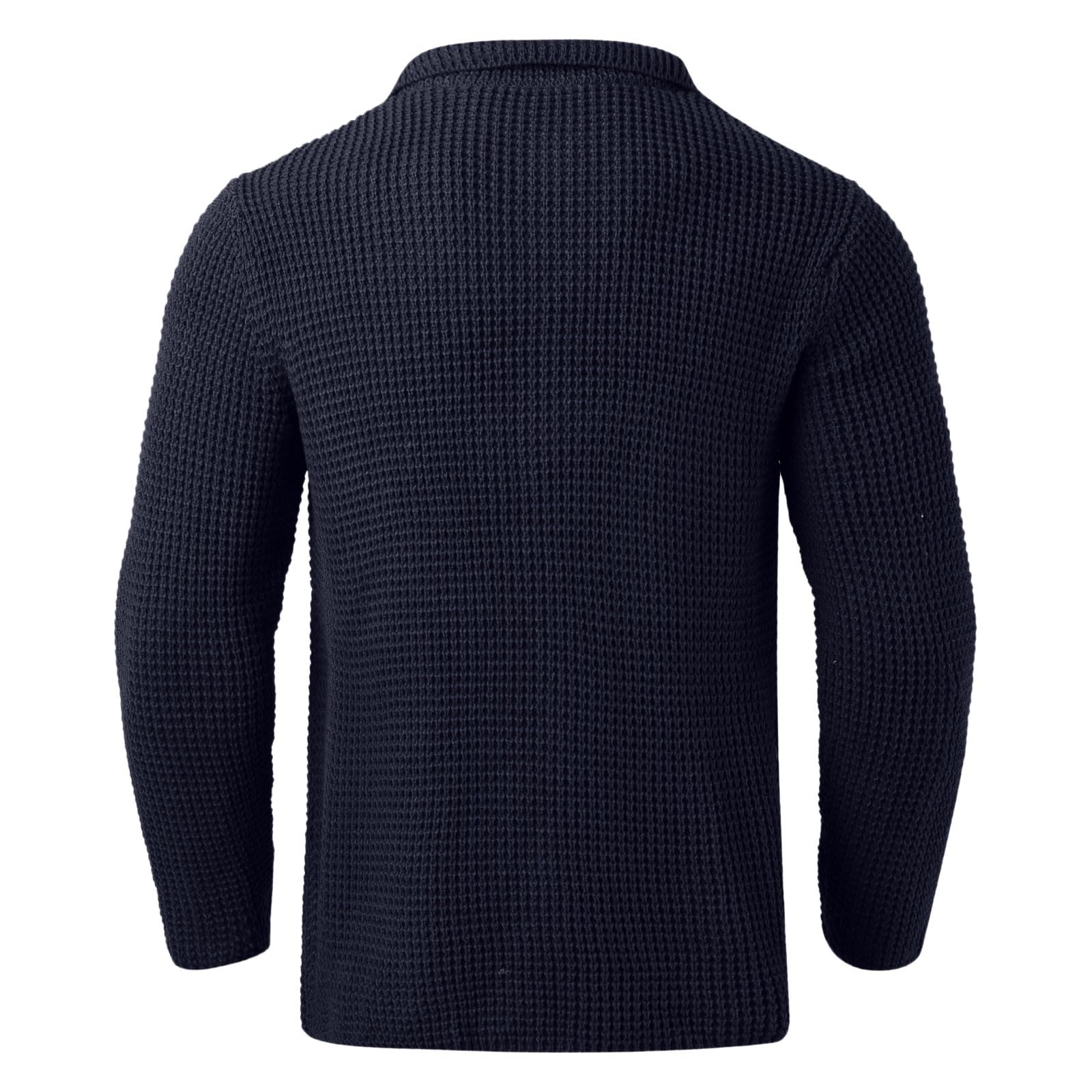 Chaqueta de punto con cuello levantado para hombre, otoño e invierno, moda
