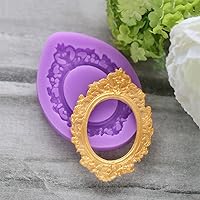 Vista 2 de Marco de espejo Molde de silicona Fondant Sugarcraft Cake Decorating Tools Chocolate Candy Mold-S