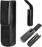 Vista 17 de Estuche Superior de Cuero Genuino de Grano Superior con 3 Ranuras para Lápices/Bolígrafos, Diseño de Moda Sólido Sin Logo, Hecho a Mano, Cierre