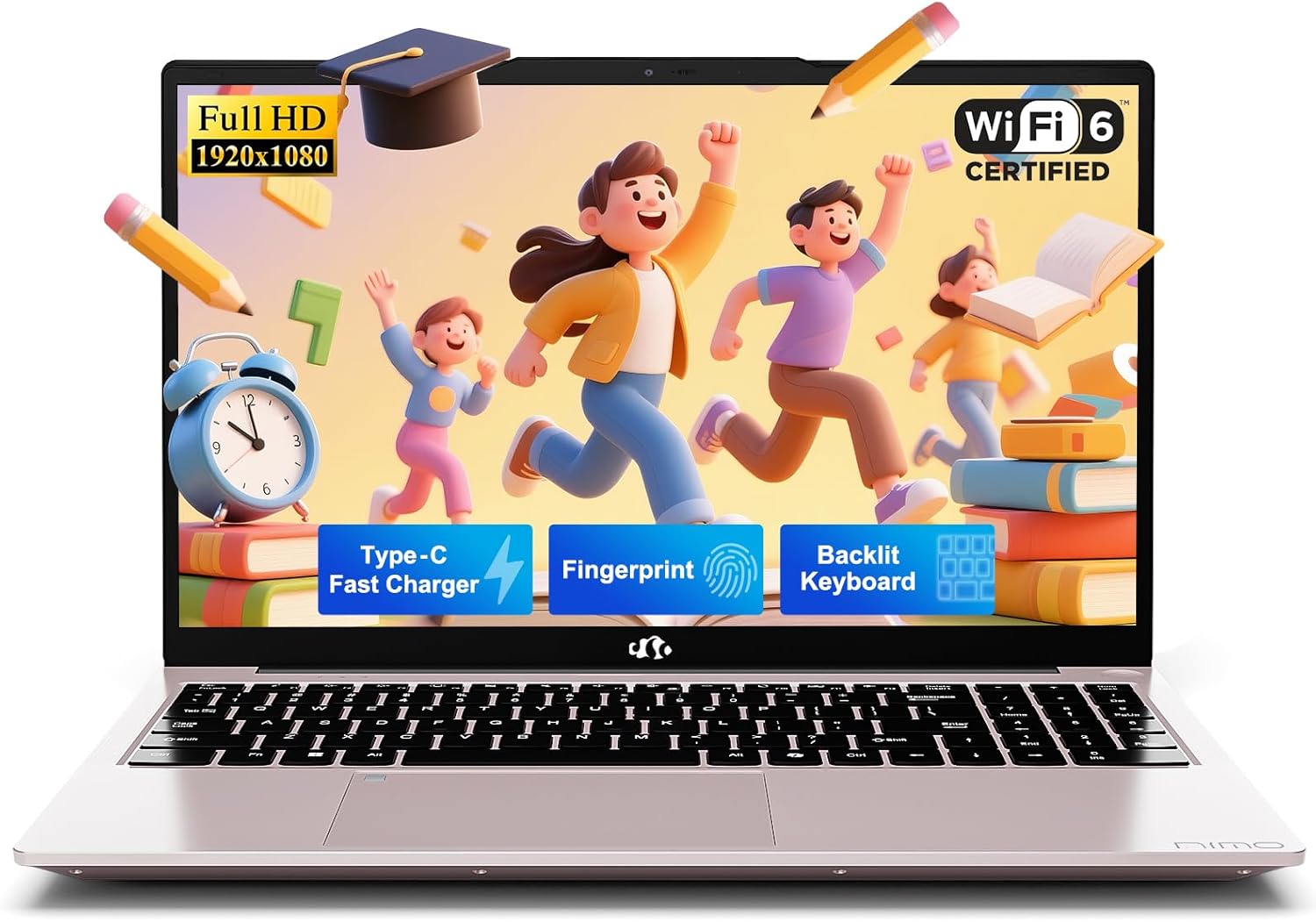 15.6" FHD IPS Student-Laptop Computer - 16GB RAM 1TB SSD, 4 Cores 13th Gen Intel N150(Beat to i3-1115G4, Up to 3.6GHz), 65W GaN Type-C, Fingerprint, Backlit Keyboard, Wi-Fi 6, BT5.2, Numpad
