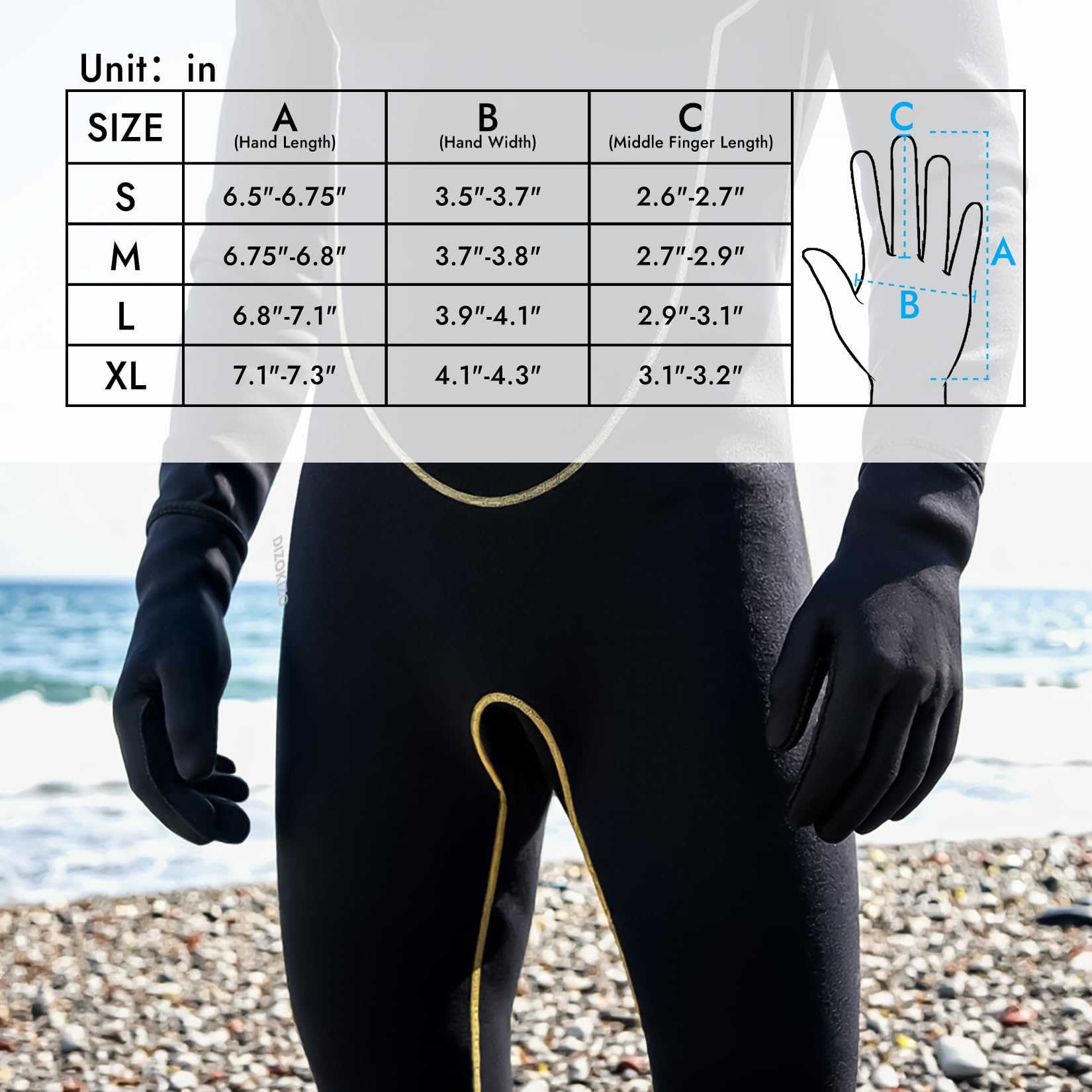 PAWHITS Wetsuit Gloves 3mm Neoprene Thermal Gloves for Men Women, 5-Finger Non-Slip Swimming Gloves for Scuba Diving Snorkeling Kayaking Surfing