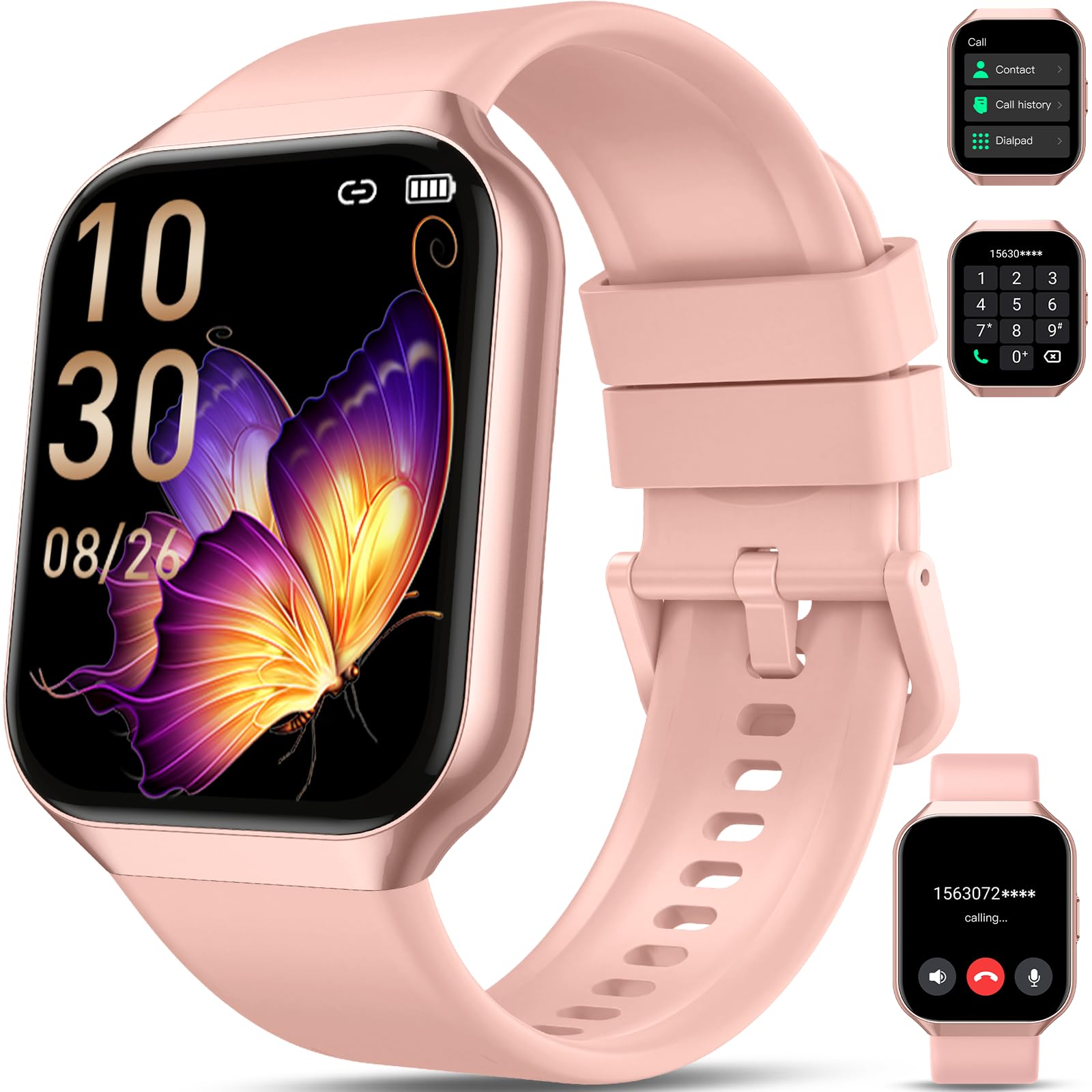 Smartwatch Uomo Donna, 1.96" Orologio Smartwatch con Effettua o Risposta Chiamate, 110+ Sportive Smart Watch con Contapassi/Sonno/Cardiofrequenzimetro, Impermeabil IP68 Fitness Tracker per Android/iOS