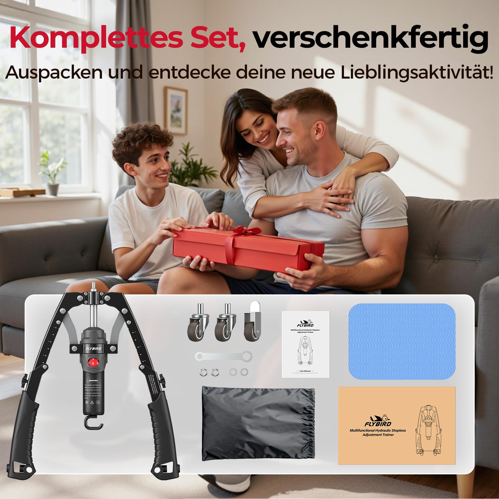FLYBIRD Armtrainer, Brust & Armtwister & Kerntrainer, hydraulischer Power Core Twister Brusttrainingsgerät, 10 kg–200 kg für Krafttraining, 2-in-1-Brusttrainer mit Bauchroller
