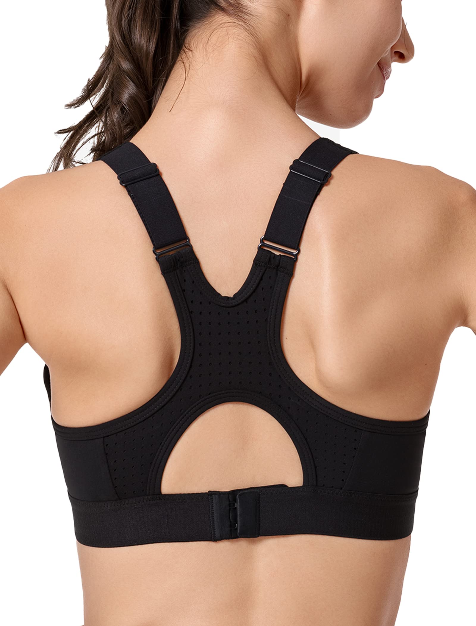 YvetteAdjustable High Impact Support Bra - Racerback Sports Bras for Rnning, Workout