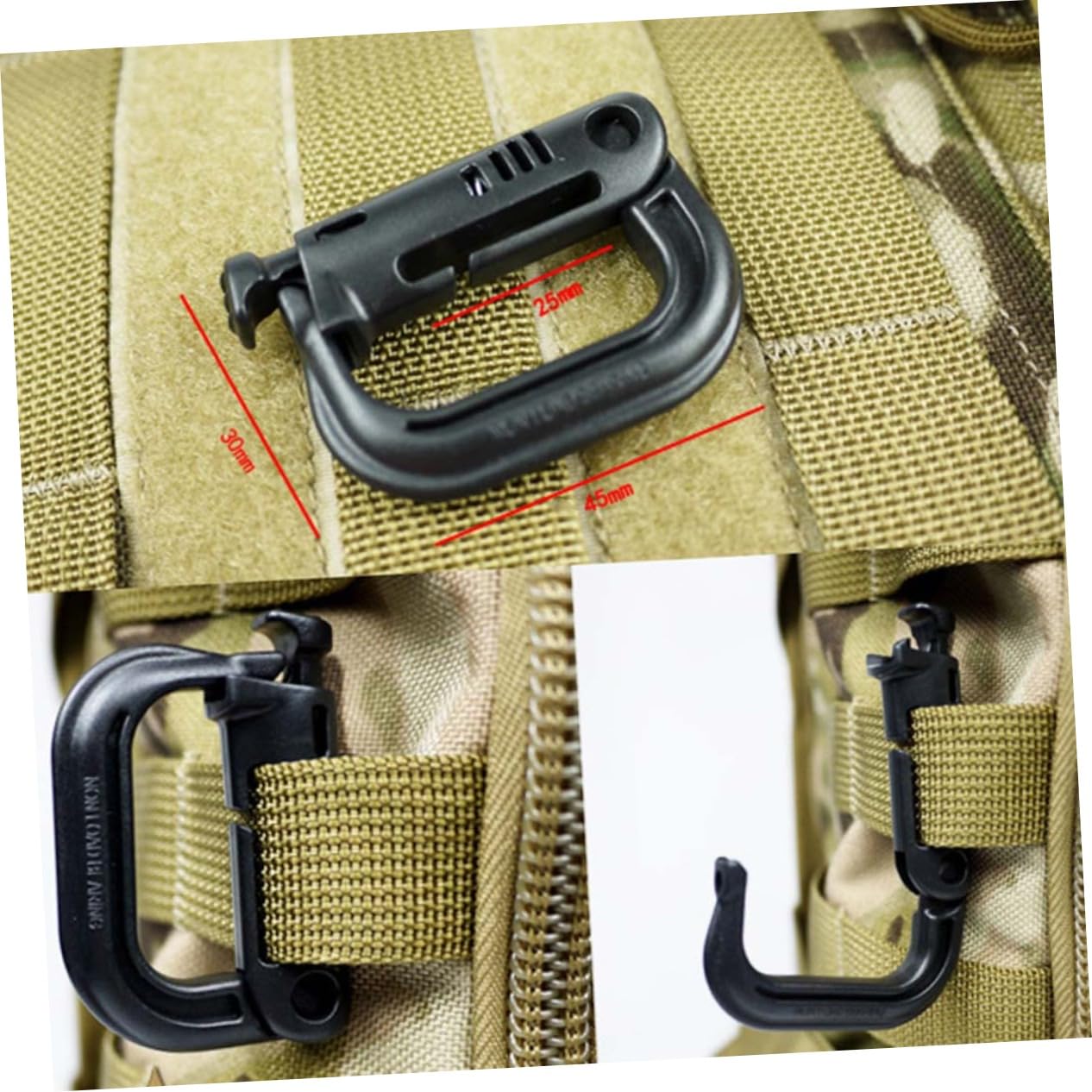 BESPORTBLE Carabiner Clips Heavy Duty Nylon Webbing Buckle Set D-Shaped for Belt Carabiner Backpack Hook Mountain Climbing Hook