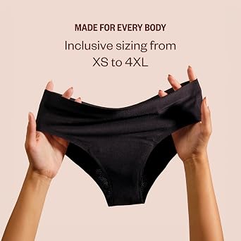 DIVA Reusable Period Underwear - Quick Dry Menstrual Underwear - Period Panties - Seamless Bikini, Black