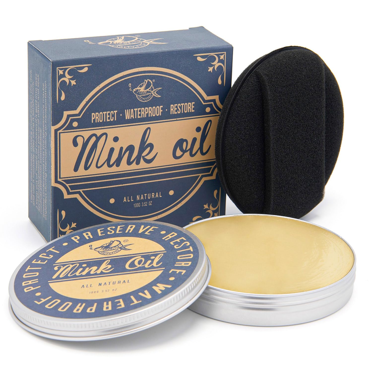 SALTY FISHMink Oil for Leather Boots, Leather Conditioner Cleaner Waterproof Soften and Restore