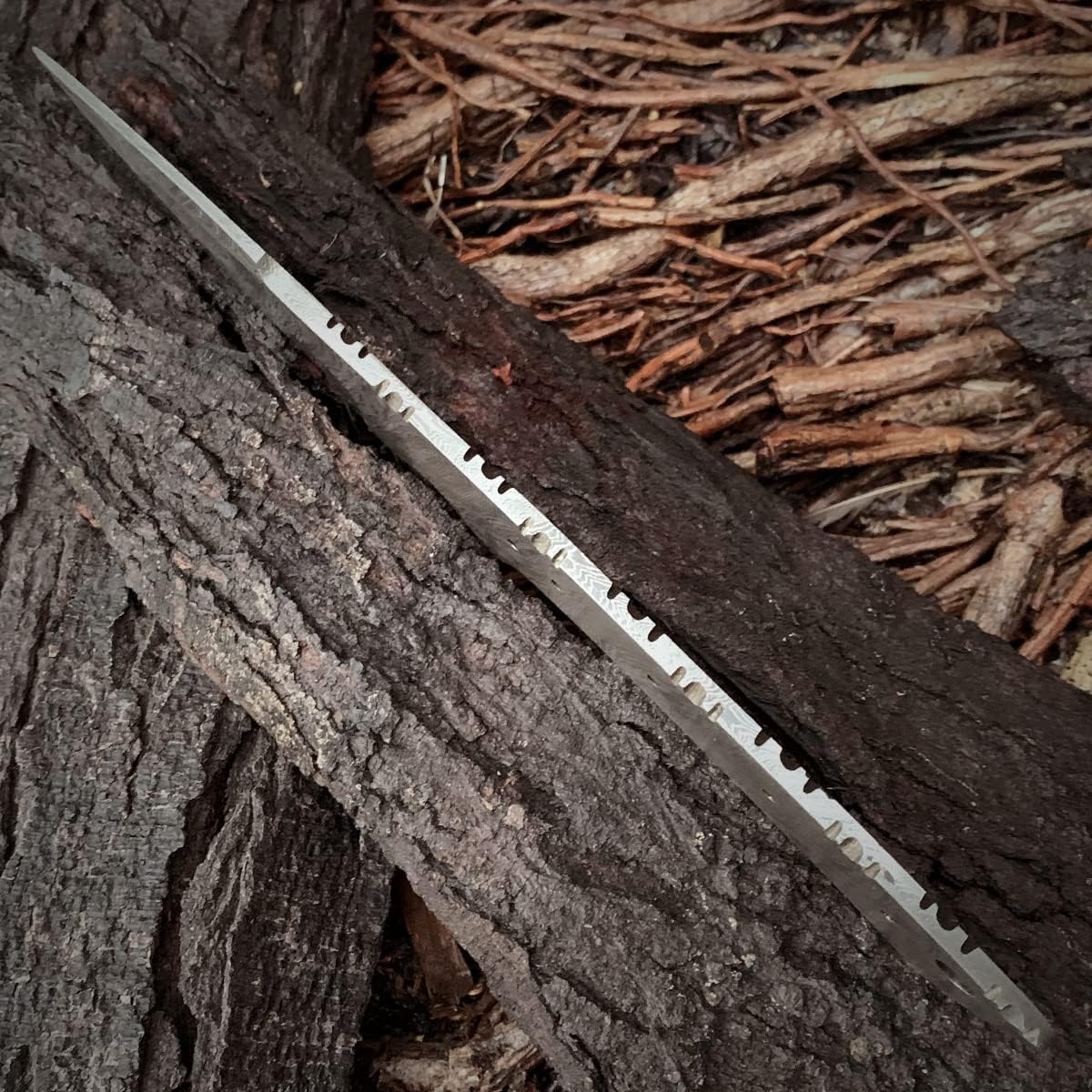 PAL 2000 KNIVES Handmade Damascus Steel - Build Your Own Knife - Kit with Blank Blade - Pins - Different Handle Material - Leather Sheath -