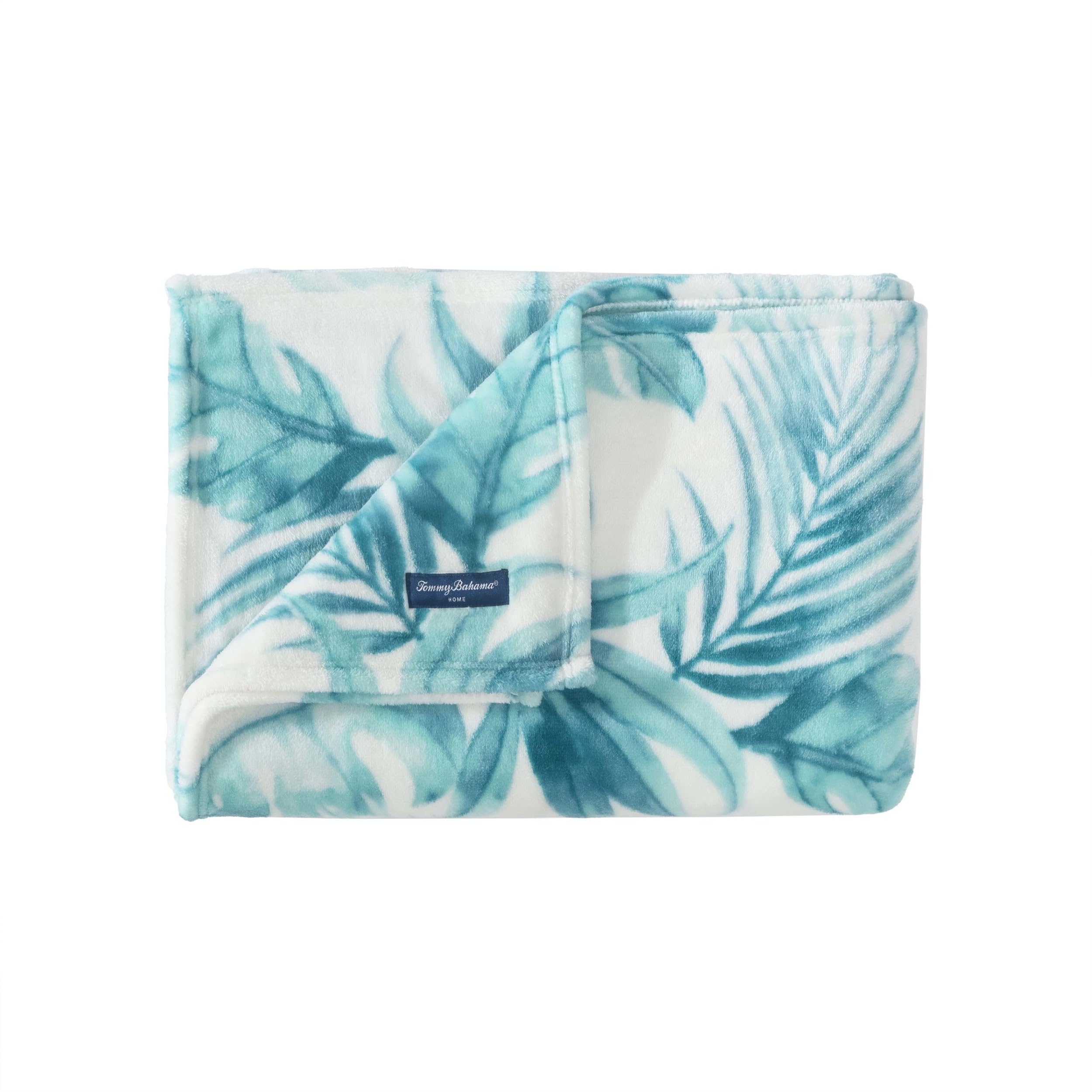 Tommy Bahama Waimea Bay Green - Throw Blanket, Plush Fleece Bedding, Tropical Home Decor For Bed Or Couch (, 50" X 70")