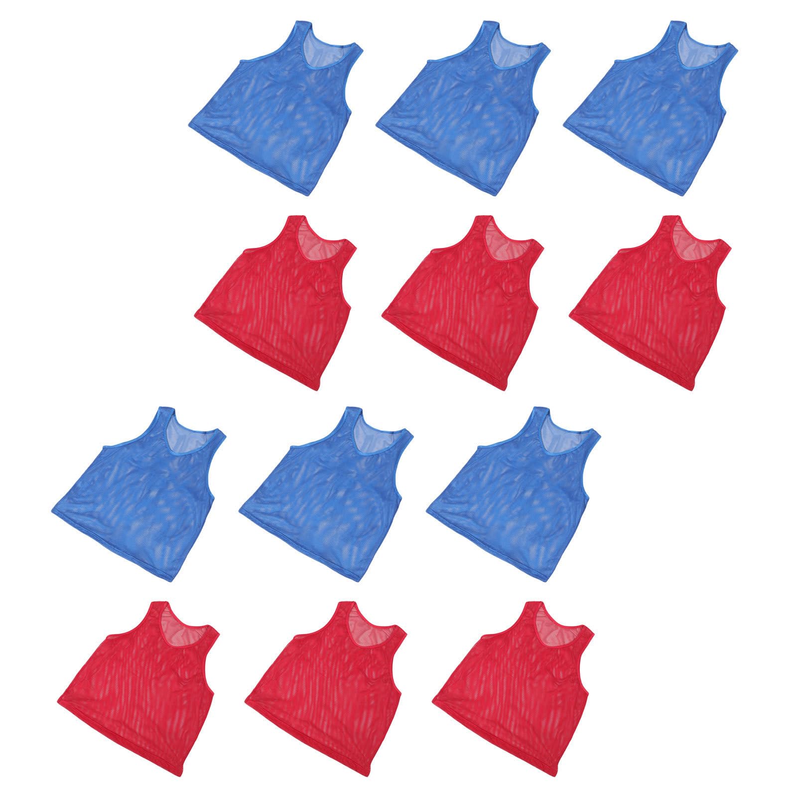12 Piezas Chaleco de Entrenamiento, Rojo, Poliéster, Ligero