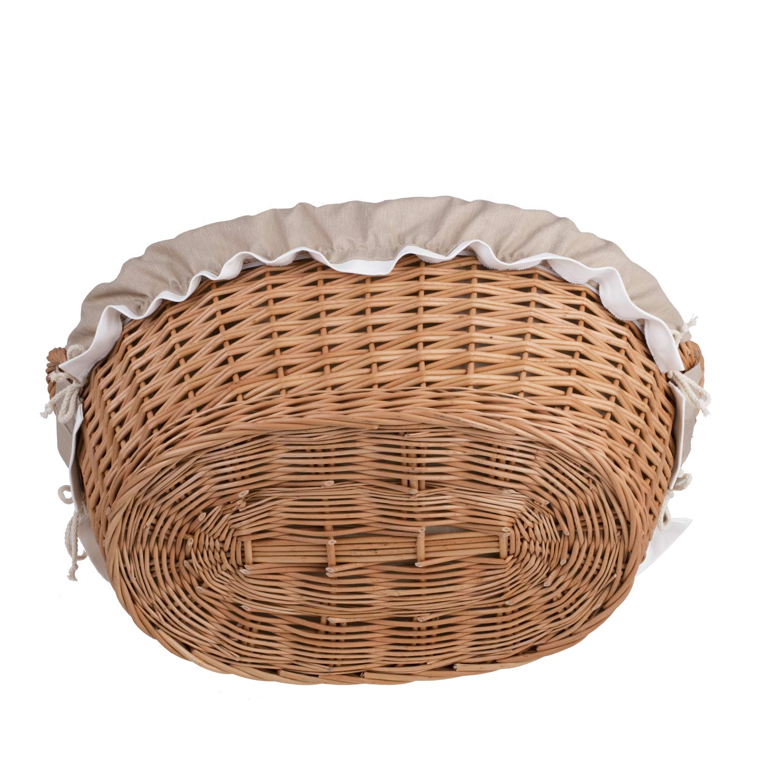 e-wicker24 Owalna miska wiklinowa w naturalnym kolorze, kosz na pranie z wikliny, miska wiklinowa w kolorze naturalnym, kosz wiklinowy w kształcie wanny (beżowy)