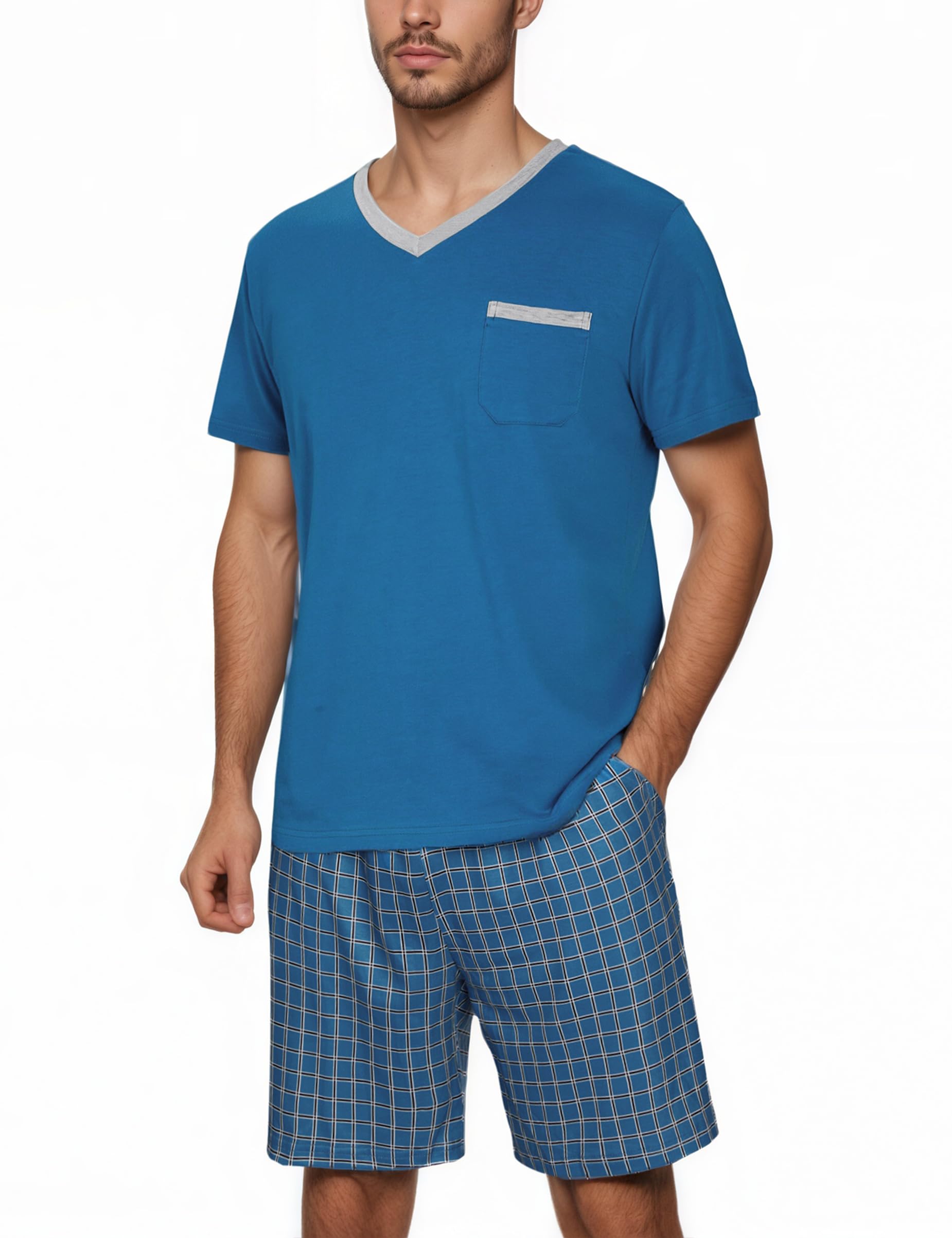 Litherday Pyjama heren katoenen pyjama heren korte zomer tweedelige Litherday Pyjama heren katoenen pyjama heren korte zomer tweedelige