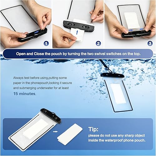 Miniatura 4 de YSSOA Funda impermeable para teléfono celular, paquete de 2 unidades, funda impermeable para teléfono celular para iPhone 16 15 14 13 12 11 Pro Max