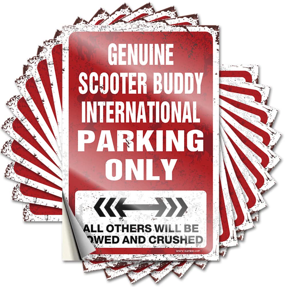 Stickers Camping Decorations Custom Stickers, Garage Waterproof Genuine Scooter Buddy International Parking Only for Hydro Flask | Tiny Vinyl Decals for Ideas Holiday Gift(8X12CM)