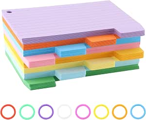 Agoer Lot 500 Cartes Flash A6 Lignées 4 Couleurs – Cartes Révision Épaisses 100 G/m² Pour Études & Organisation
