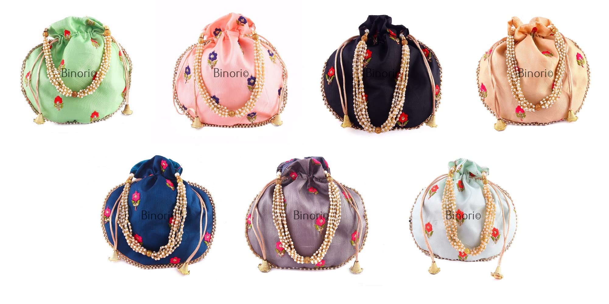 JAIPURI FASHION Rajasthani Style Royal Clutch Silk Batwa Bag Combo Wristlets Ethnic Potli Combo For Womens Zari Work Potli Combo Bridal Potli Combo (Pack of 7 Buti Design) (B0C6PZ1PRR) Amazon Price History, Amazon Price Tracker