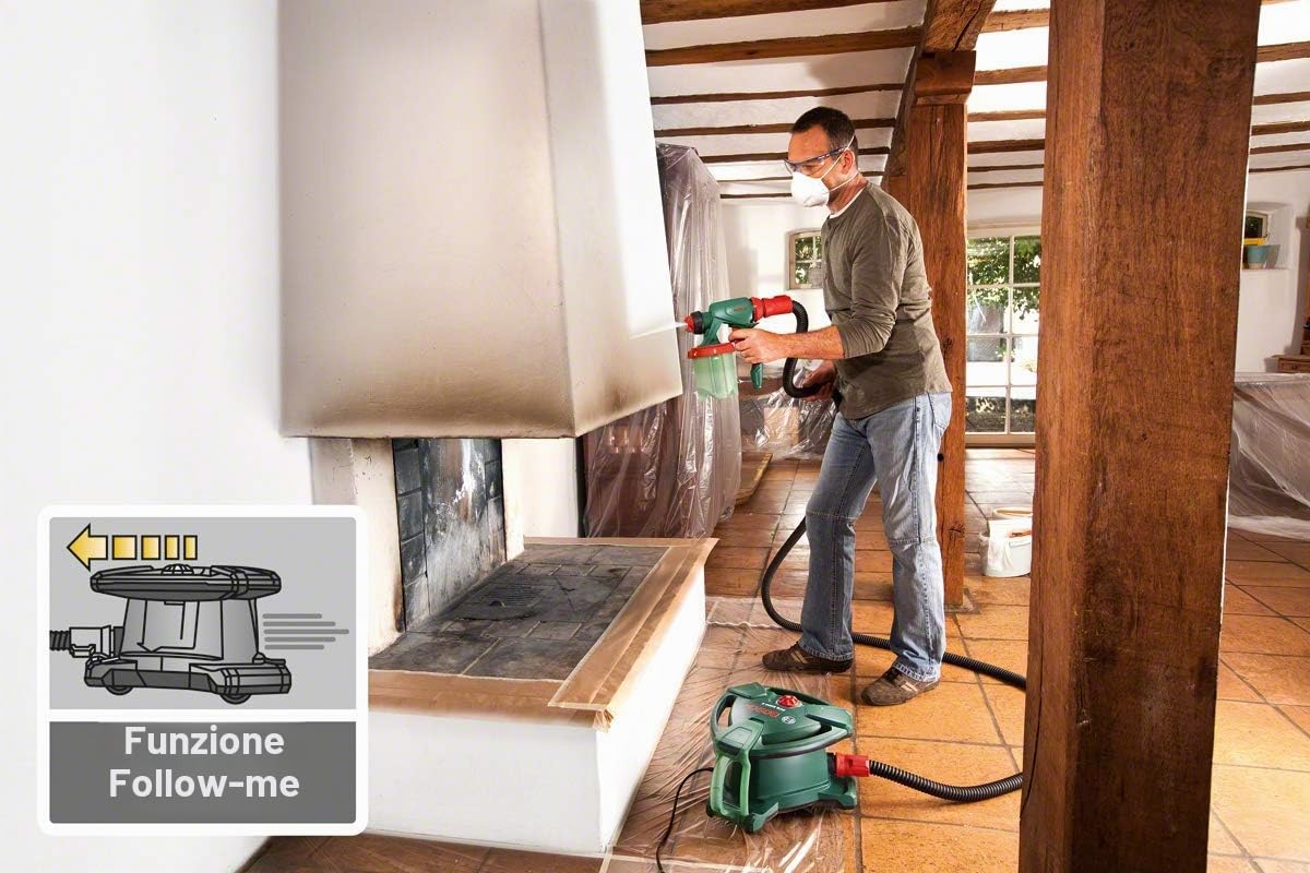 Bosch Home and Garden 603207200 Pistola a Spruzzo per Vernciatura, 1200 W, 1000 Ml + Pistola a Spruzzo, Contenitore da 1000 ml