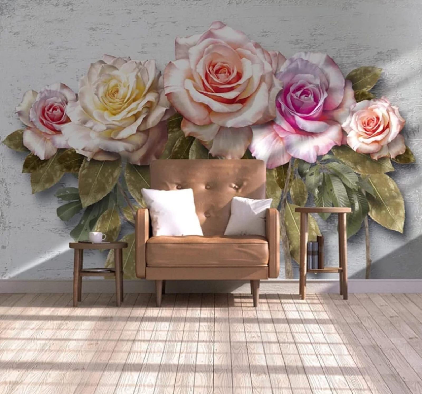 XLMING Vintage Three Dimensional Art Romantic Roses 3D Wallpaper Luxury Home Dining Decor Paste Sofa Living Room The Wall for Bedroom Mural-300cm×210cm