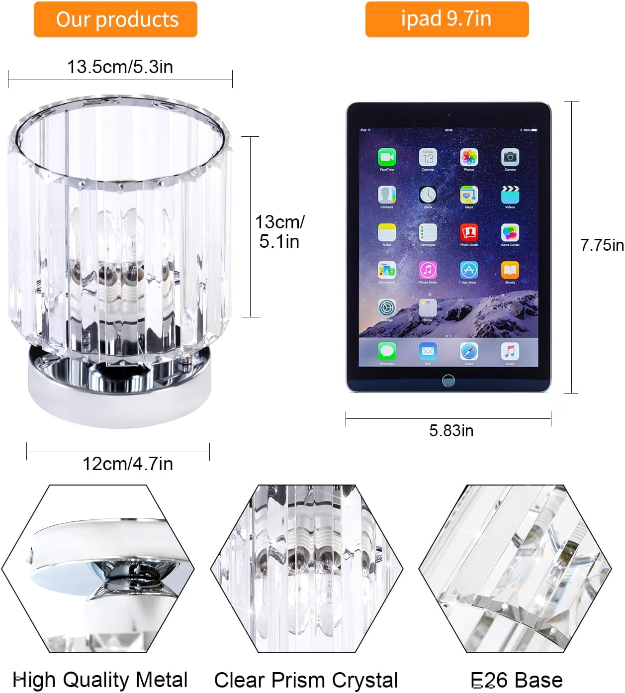 TISLYCO 2 Pack Mini Semi Flush Mount Ceiling Light Fixture with Clear Shade, Modern Crystal Ceiling Lamp Indoor Close to Ceiling Light Fixtures for Hallway Entryway Dining Living Room