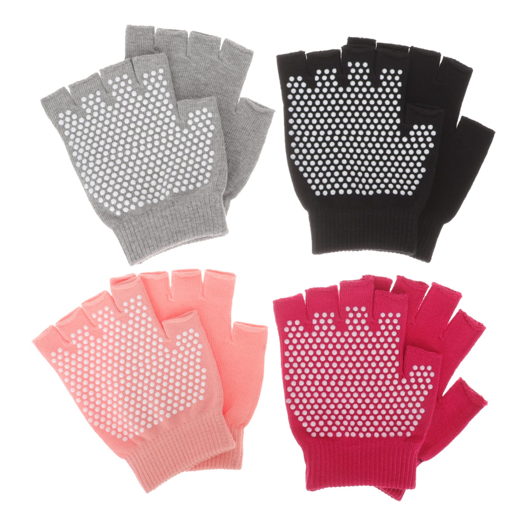 4 Pairs Women Yoga Gloves Fingerless Workout Gloves for Yoga Pilates and Lightweight and Breathable Exercise Gloves for Enhanced Grip