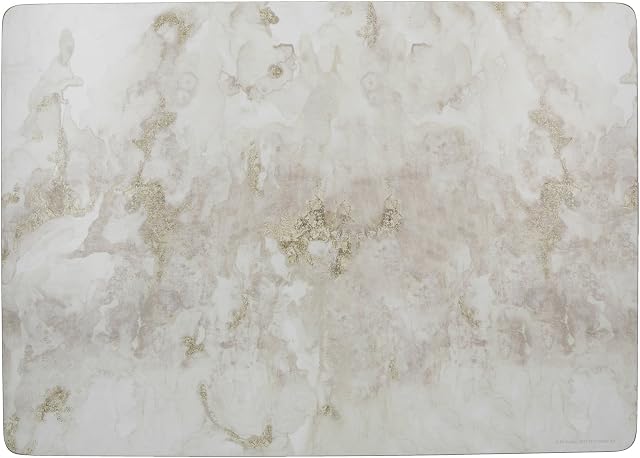 Creative Tops 'Grey Marble' Premium Large Cork-Backed Placemats, 40 x 29 cm - Grey/White (Set of 4) Large Placemats