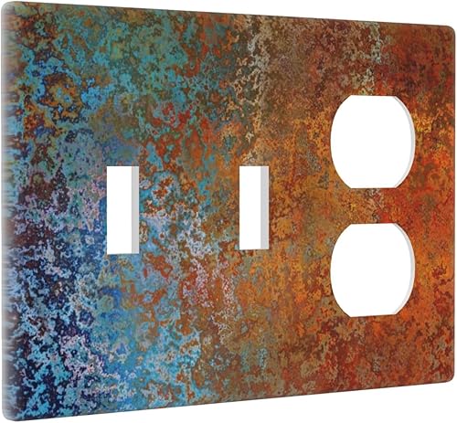 Miniatura 162 de Placa Decorativa de Pared Beige Boho de Mediados de Siglo Sol Abstracto 1-Gang Retro Años 70 Arte Geométrico Moderno con Arco Eléctrico Interruptor