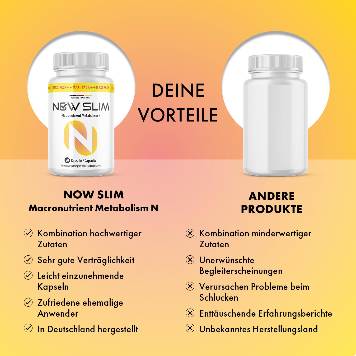 NOW SLIM Macronutrient Metabo N Kapseln | bewährte Zutatenkombination | einfache Anwendung | Inhalt 90 Kapseln